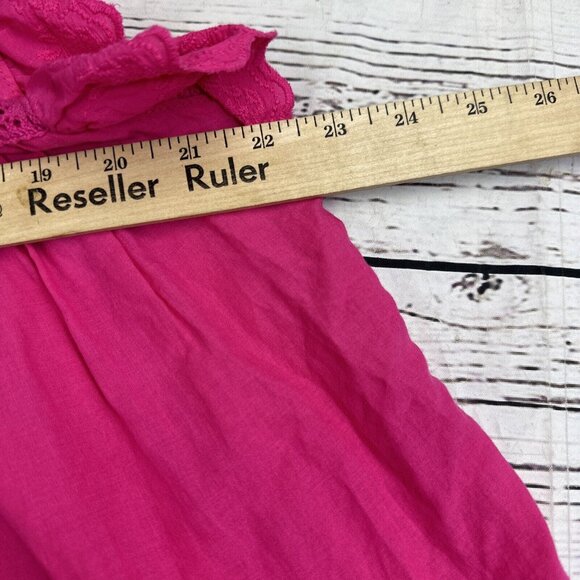 Jennifer & Grace Women 1x Pink Flutter Sleeve Blouse Embroidered High Ne… - Picture 10 of 14